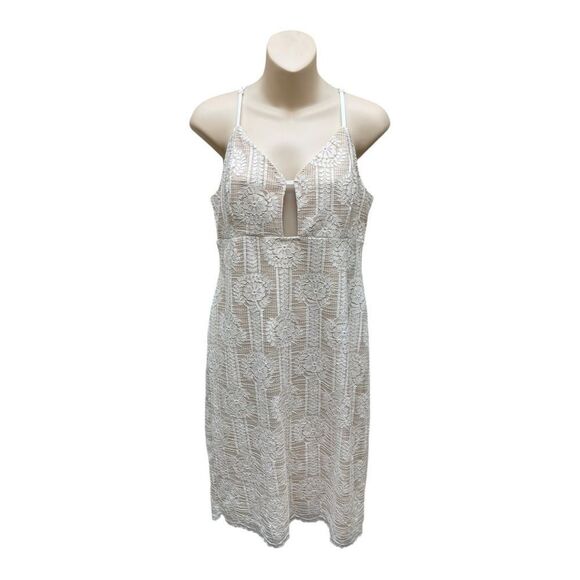 NWT Lulus Cream White Elegant Lace Slip Dress Size L Bridal Classic Romantic - Picture 1 of 8